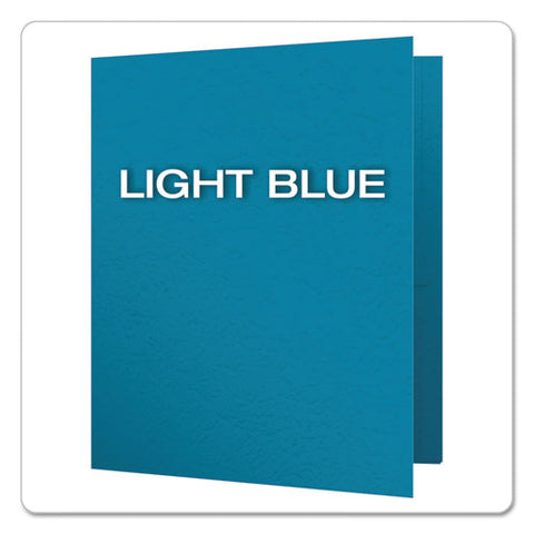 Twin-pocket Folders With 3 Fasteners, Letter, 1-2" Capacity, Light Blue, 25-box