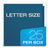 Twin-pocket Folders With 3 Fasteners, Letter, 1-2" Capacity, Blue, 25-box