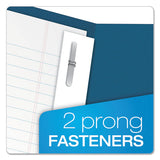 Twin-pocket Folders With 3 Fasteners, Letter, 1-2" Capacity, Blue, 25-box
