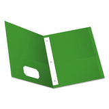 Twin-pocket Folders With 3 Fasteners, Letter, 1-2" Capacity, Green, 25-box