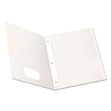 Twin-pocket Folders With 3 Fasteners, Letter, 1-2" Capacity, White, 25-box