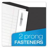 Twin-pocket Folders With 3 Fasteners, Letter, 1-2" Capacity, Black 25-box