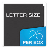 Twin-pocket Folders With 3 Fasteners, Letter, 1-2" Capacity, Black 25-box
