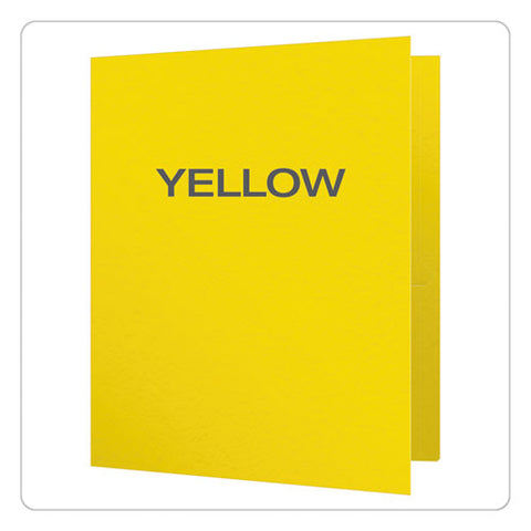 Twin-pocket Folders With 3 Fasteners, Letter, 1-2" Capacity, Yellow, 25-box