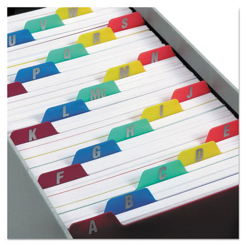Durable Poly A-z Card Guides, 1-5-cut Top Tab, A To Z, 3 X 5, Assorted Colors, 25-set