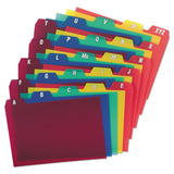 Durable Poly A-z Card Guides, 1-5-cut Top Tab, A To Z, 4 X 6, Assorted Colors, 25-set