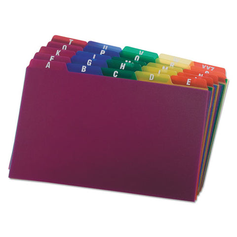 Durable Poly A-z Card Guides, 1-5-cut Top Tab, A To Z, 5 X 8, Assorted Colors, 25-set