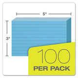 Ruled Index Cards, 3 X 5, Blue, 100-pack