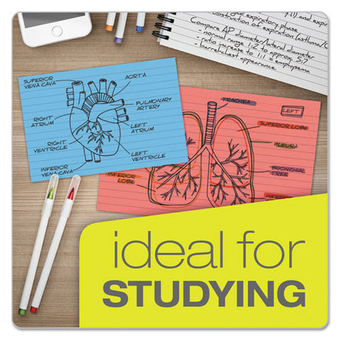 Ruled Index Cards, 3 X 5, Blue, 100-pack
