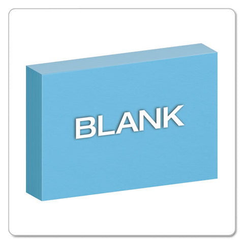 Unruled Index Cards, 4 X 6, Blue, 100-pack