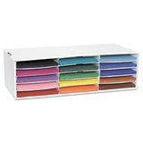 Classroom Keepers Letter-size Construction Paper Sorter-storage Box, 15 Sections, 29 1-4" X 12 7-8" X 9 3-8", White