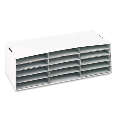 Classroom Keepers Letter-size Construction Paper Sorter-storage Box, 15 Sections, 29 1-4" X 12 7-8" X 9 3-8", White