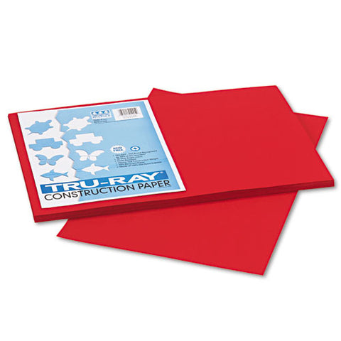 Tru-ray Construction Paper, 76lb, 12 X 18, Holiday Red, 50-pack