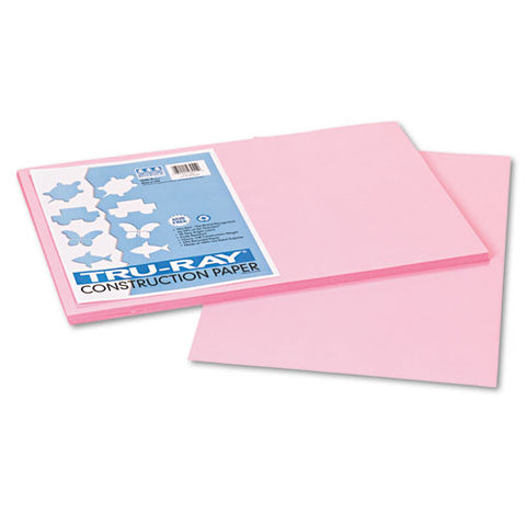Tru-ray Construction Paper, 76lb, 12 X 18, Pink, 50-pack