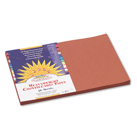 Construction Paper, 58lb, 12 X 18, Brown, 50-pack