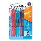 Inkjoy Retractable Gel Pen, Medium 0.7mm, Assorted Ink-barrel, 6-set
