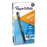 Inkjoy Retractable Gel Pen, Micro 0.5mm, Black Ink-barrel, Dozen