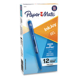 Inkjoy Retractable Gel Pen, Micro 0.5mm, Blue Ink-barrel, Dozen
