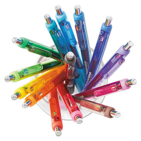 Inkjoy Retractable Gel Pen, Medium 0.7mm, Black Ink-barrel, 36-pack
