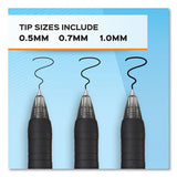 Profile Retractable Gel Pen, Medium 0.7 Mm, Black Ink, Translucent Black Barrel, Dozen