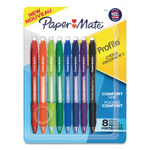 Profile Mechanical Pencils, 0.7 Mm, Hb (#2), Black Lead, Assorted Barrel Colors, 6-pack