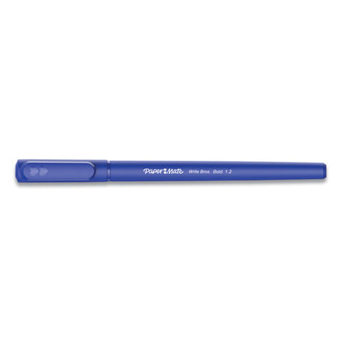 Write Bros. Ballpoint Pen, Bold 1.2 Mm, Blue Ink-barrel, Dozen