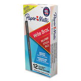 Write Bros. Stick Ballpoint Pen, Medium 1mm, Black Ink-barrel, Dozen