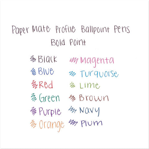 Profile Retractable Ballpoint Pen, Bold 1.4mm, Purple Ink-barrel, Dozen