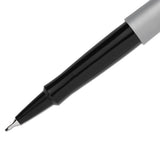 Flair Felt Tip Stick Porous Point Marker Pen, 0.4mm, Black Ink-barrel, Dozen
