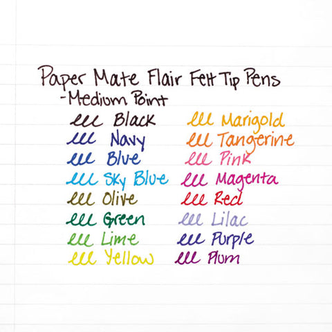 Point Guard Flair Stick Porous Point Pen, Medium 0.7mm, Black Ink-barrel, Dozen