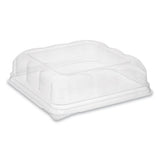 Recycled Plastic Square Dome Lid, 7.5 X 7.5 X 2.02, Clear, 195-carton