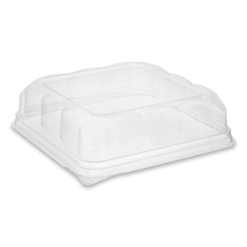Recycled Plastic Square Dome Lid, 7.5 X 7.5 X 2.02, Clear, 195-carton