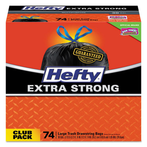 Ultra Strong Tall Kitchen And Trash Bags, 30 Gal, 1.1 Mil, 30" X 33", Black, 74-box