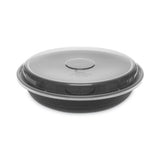 Earthchoice Versa2go Microwaveable Container, 46 Oz, 9 X 9 X 1.7, Black/clear, Plastic, 150/carton