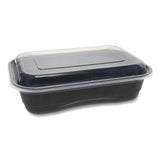 Earthchoice Versa2go Microwaveable Containers, 36 Oz, 8.4 X 5.6 X 2, Black-clear, 150-carton
