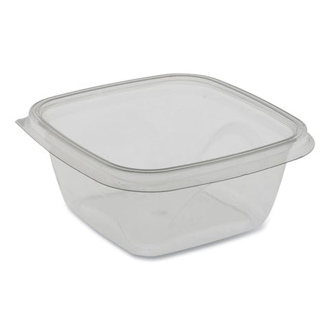 Earthchoice Recycled Pet Square Base Salad Containers, 16 Oz, 5 X 5 X 1.75, Clear, 504-carton