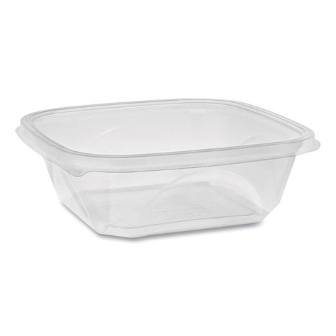Earthchoice Recycled Pet Square Base Salad Containers, 32 Oz, 7 X 7 X 2, Clear, 300-carton