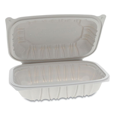 Vented Microwavable Hinged-lid Takeout Container, 9 X 6 X 2.75, White, 170-carton