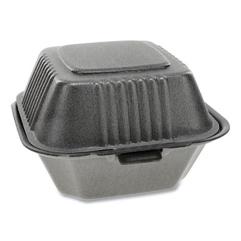 Smartlock Foam Hinged Containers, Sandwich, 5.75 X 5.75 X 3.25, Black, 504-carton
