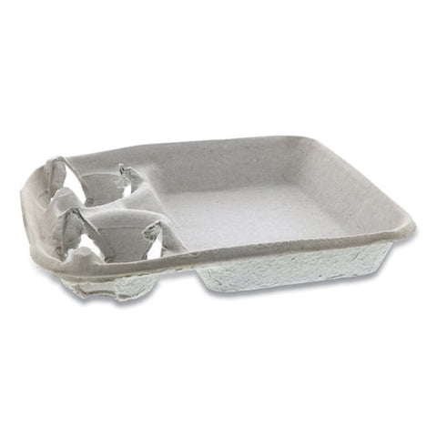 Earthchoice Two-cup Carrier With Food Tray, 8-24 Oz, Two Cups, 200-carton