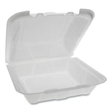 Foam Hinged Lid Containers, Dual Tab Lock, 9.13 X 9 X 3.25, White, 150-carton