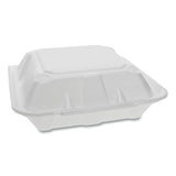 Foam Hinged Lid Containers, Dual Tab Lock, 9.13 X 9 X 3.25, White, 150-carton