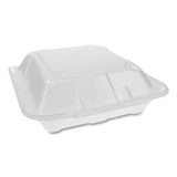 Foam Hinged Lid Containers, Dual Tab Lock Economy, 3-compartment, 9.13 X 9 X 3.25, White, 150-carton