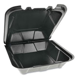 Foam Hinged Lid Containers, Dual Tab Lock, 9 X 9 X 3.25, Black, 150-carton