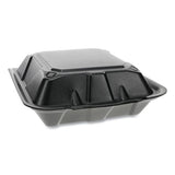 Foam Hinged Lid Containers, Dual Tab Lock, 9 X 9 X 3.25, Black, 150-carton