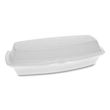 Foam Hinged Lid Containers, Single Tab Lock Hot Dog, 7.25 X 3 X 2, White, 504-carton