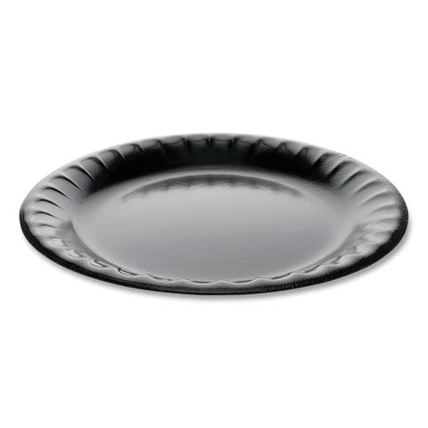 Laminated Foam Dinnerware, Plate, 9" Diameter, Black, 500-carton
