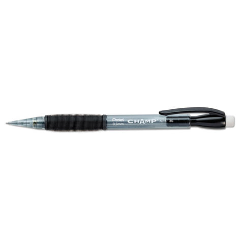 Champ Mechanical Pencil, 0.5 Mm, Hb (#2.5), Black Lead, Translucent Black Barrel, 24-pack
