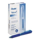 Wow! Retractable Ballpoint Pen, Medium 1 Mm, Blue Ink-barrel, Dozen