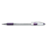R.s.v.p. Stick Ballpoint Pen, Fine 0.7mm, Violet Ink, Clear-violet Barrel, Dozen